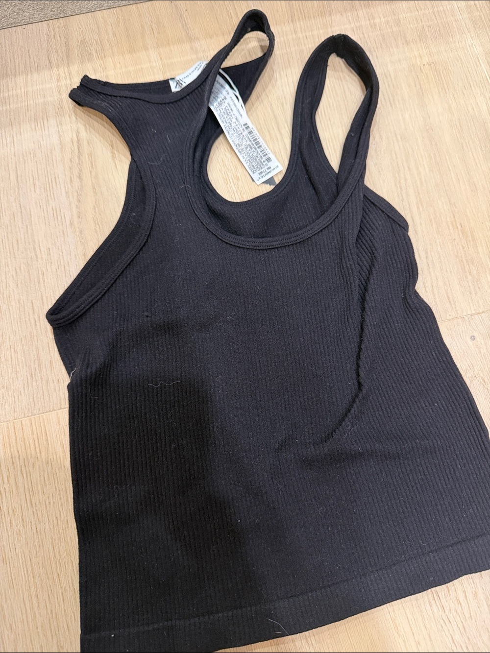 Zara Black Ribbed Racerback Tank - Picture 3 of 3